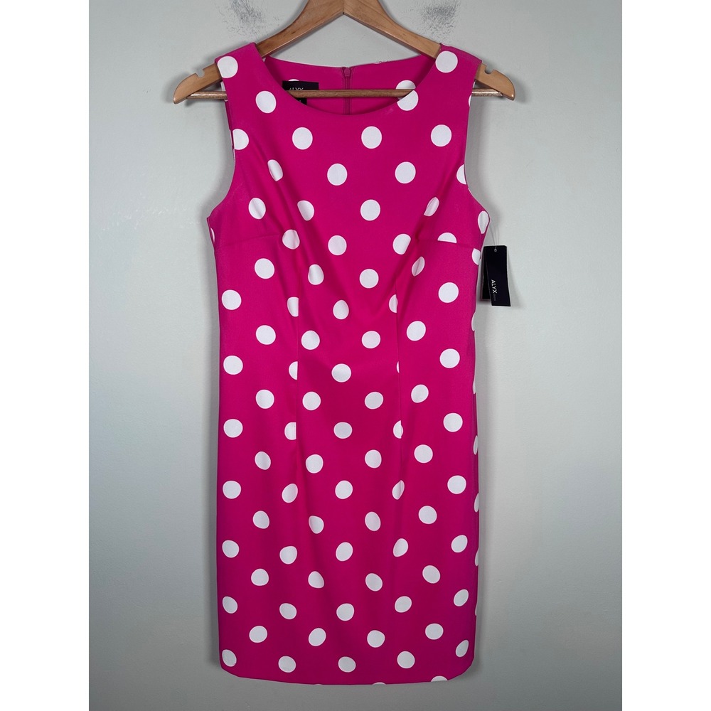 ALYX Polka Dot Sheath Dress Womens 4 Pink Retro Barbiecore